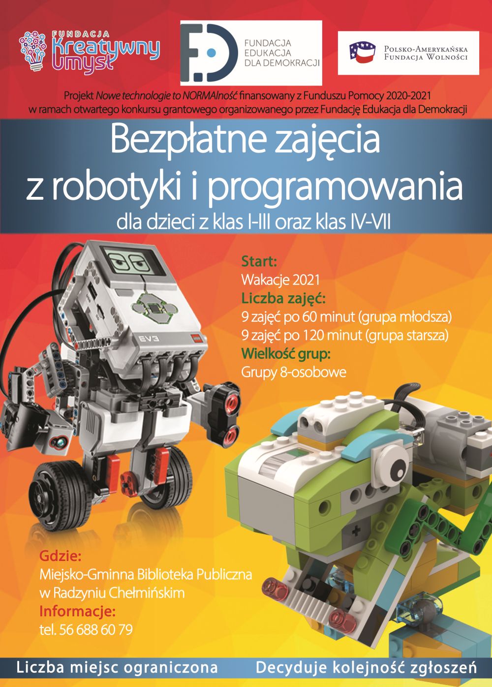 Plakat - Bezpłatne zajęcia z robotyki i programowania